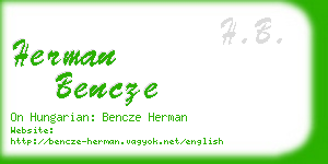 herman bencze business card